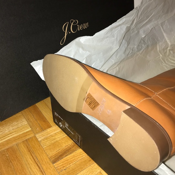 🎈NEW🎈J.Crew Tan Leather Knee High Riding Boots - Picture 5 of 6